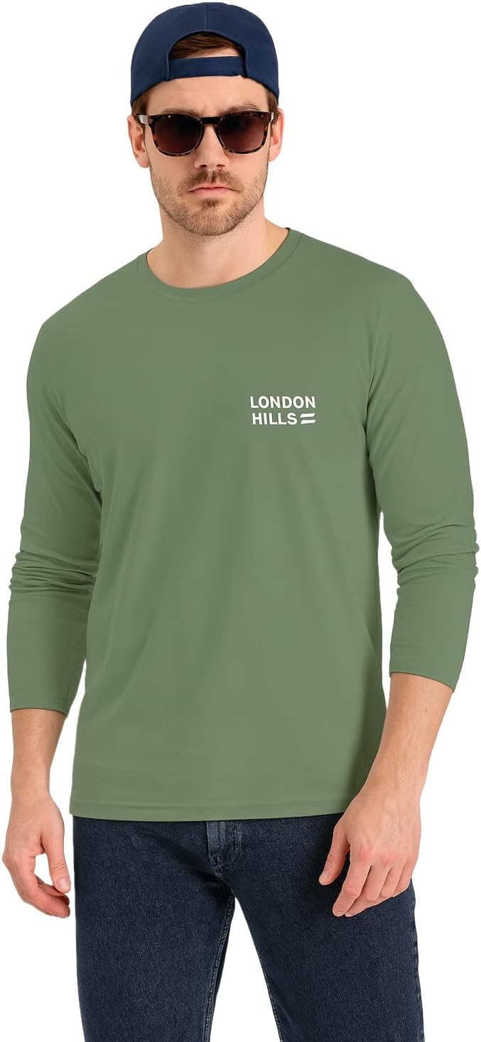Men's Cotton Regular Fit Printed Round Neck Full Sleeve T-Shirt