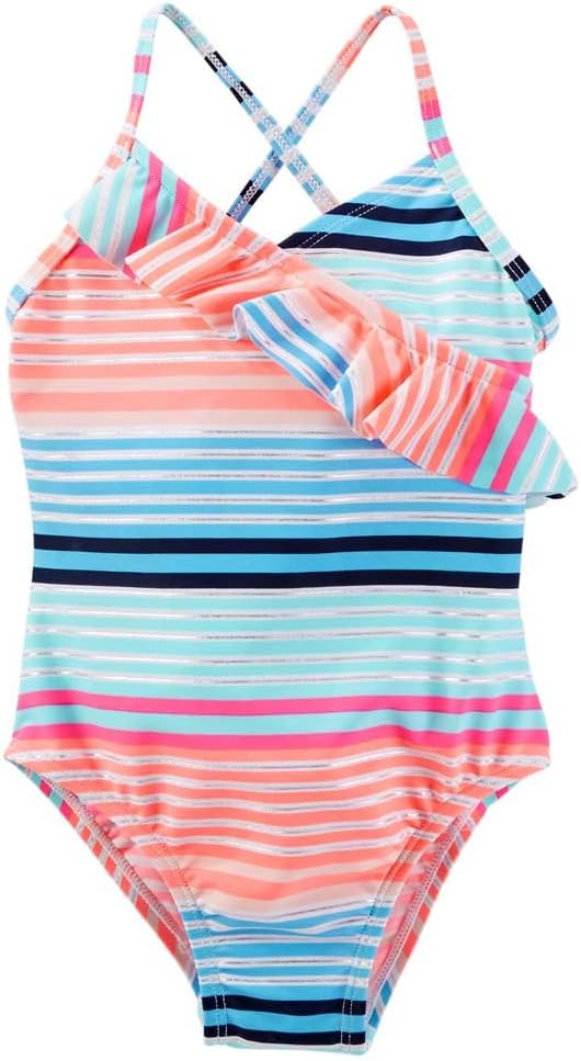 OshKosh Traje De Baño De Una Pieza Con Volantes Niñas Rayas Multy 5