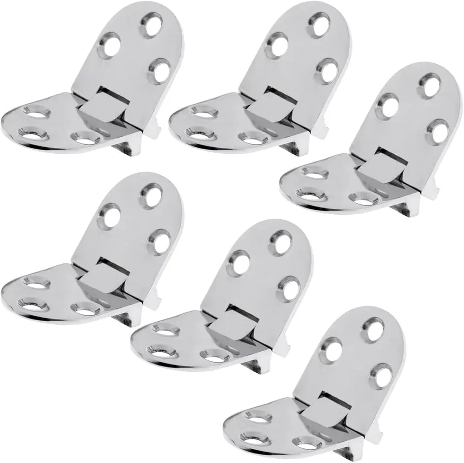 6pcs Heavy Duty Mirror Polished 316 Stainless Steel Locker Strap Hinge Door Hinge