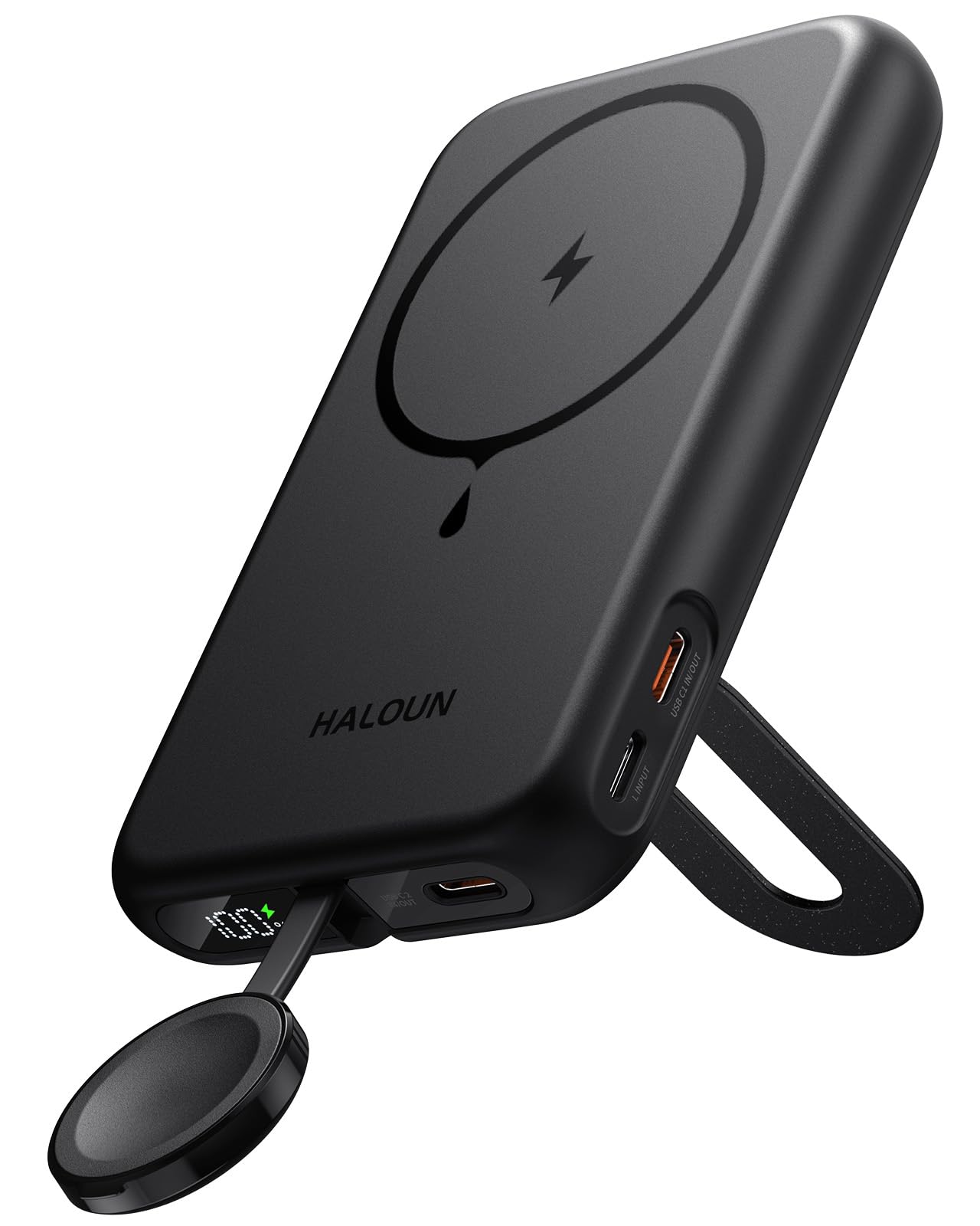 Cargador magnético portátil para iPhone y Apple Watch, batería externa inalámbrica de 10000 mAh, USB-C de carga rápida con soporte para iPhone Air/17/16/15/14/13 Series e iWatch, esencial de viaje