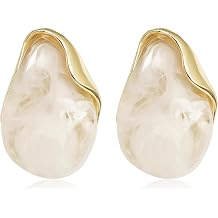 Acrylic Earrings for Women Irregular Resin Drop Earrings Metal Waterdrop Earring