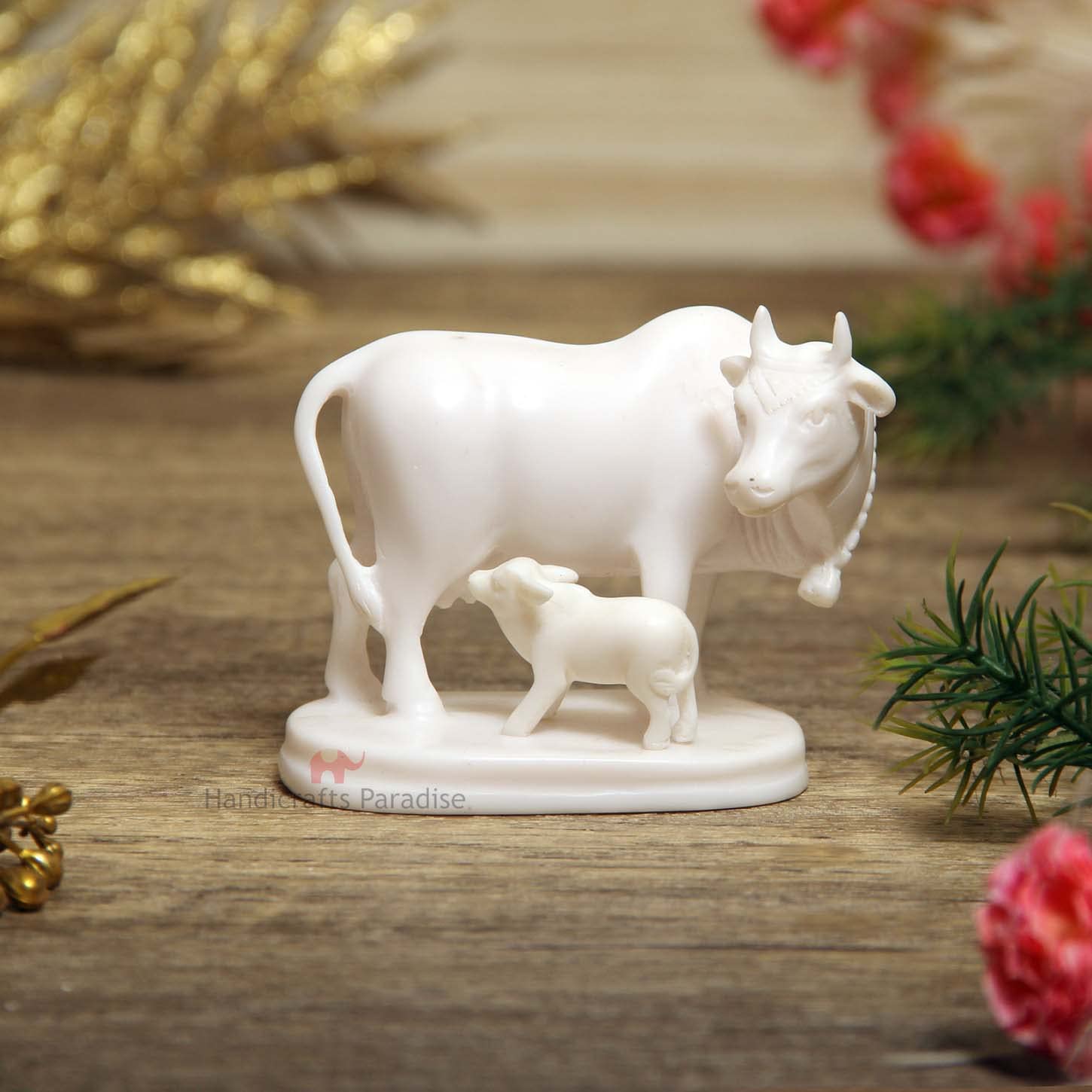 Handcrafted Marble Cow Statue - Auspicious Home Décor -6 Handcrafted Marble Cow Statue - Auspicious Home Décor -6