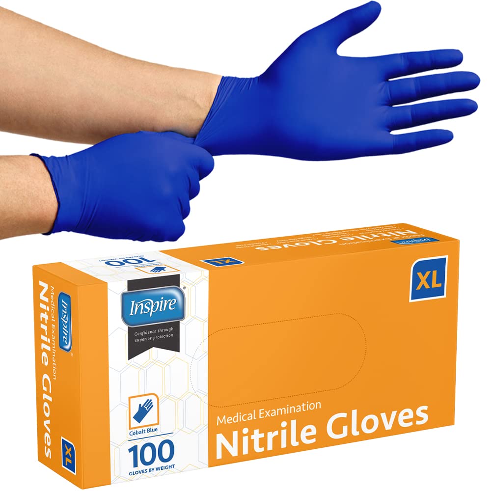 Inspire Cobalt Blue Nitrile Disposable Gloves | 4.5 Nitrile Safety Medical Exam Cooking Cleaning Disposable Gloves (Blue - Case of 1000, Small) view 8