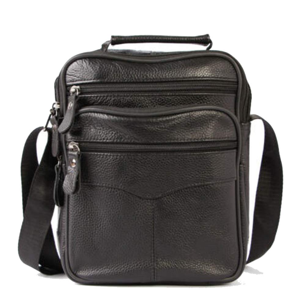 [KEMOEM] Rozipper Cowhide Cross Bag Simple Design Daily Classic Design Black