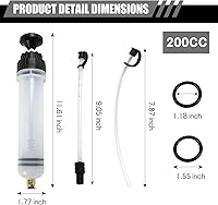 Vista 2 de Bomba extractora de fluidos automotriz, jeringa de bomba de aceite, jeringa de cambio de aceite con manguera, bomba de sifón de bomba extractora