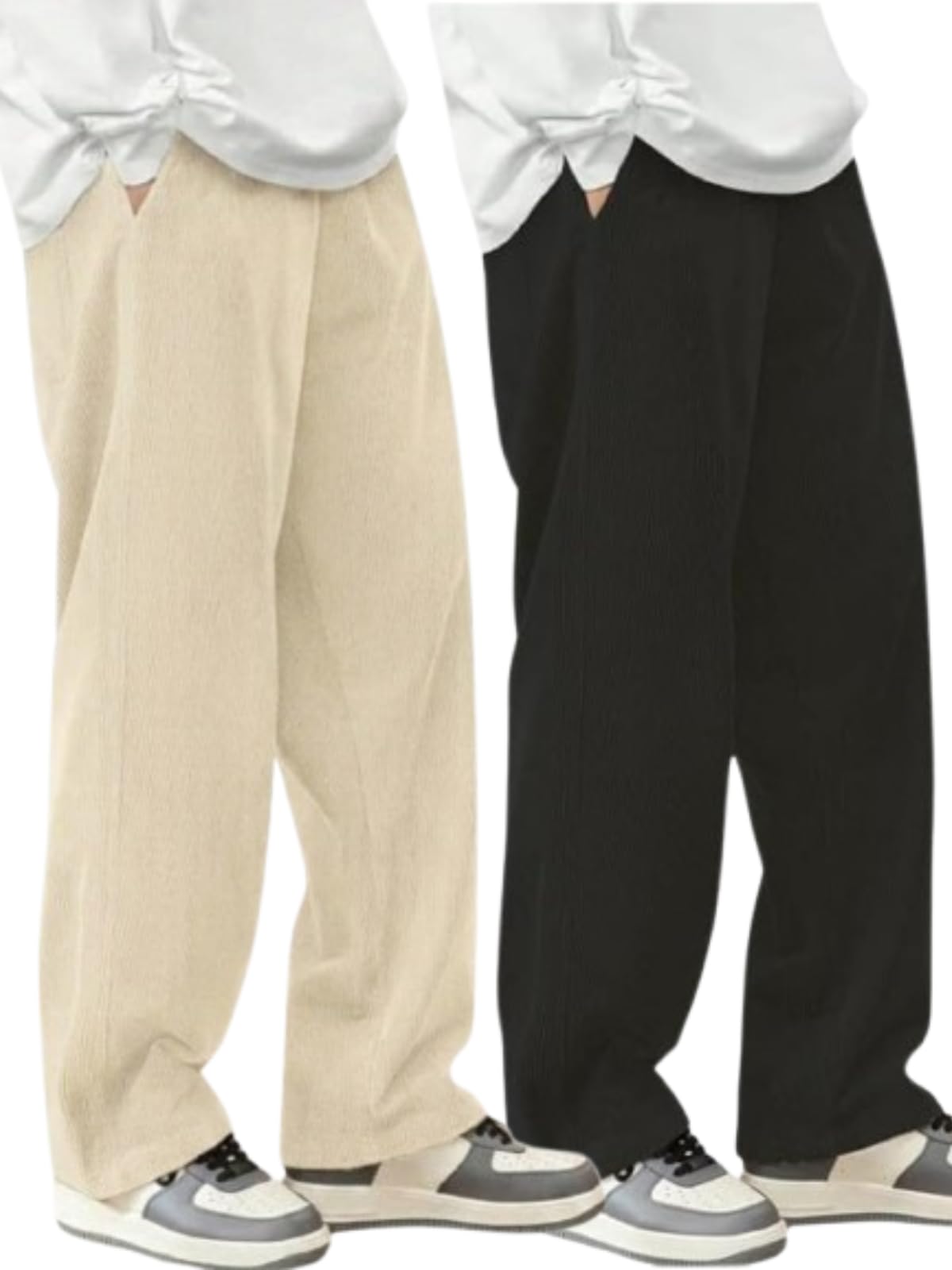 savayo Men's Premium Corduroy Relaxed Fit Stretchable & Comfortable Sweatpant | Flexible Elastic Waist with Drawstring Lower for Men Causal Wear-picture-23