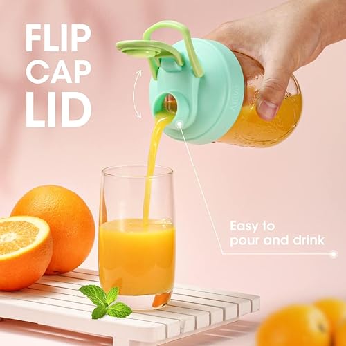 Miniatura 9 de AIEVE Tapas de tarro Mason, paquete de 6 tapas reutilizables de boca regular para conservas con tapa abatible, sello a prueba de fugas para tarros