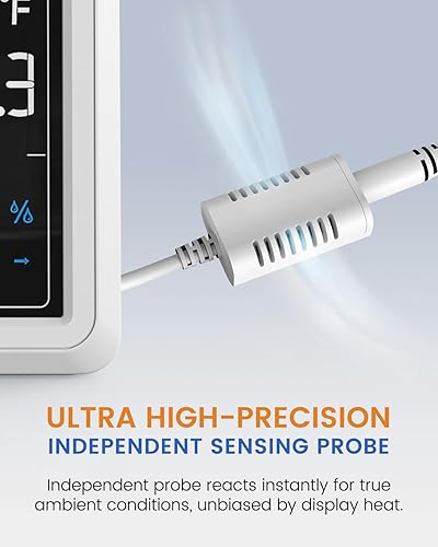 Miniatura 2 de Proud Bird Estación meteorológica, estación meteorológica de pantalla grande de 7.5 pulgadas, termómetro inalámbrico para interiores y exteriores,