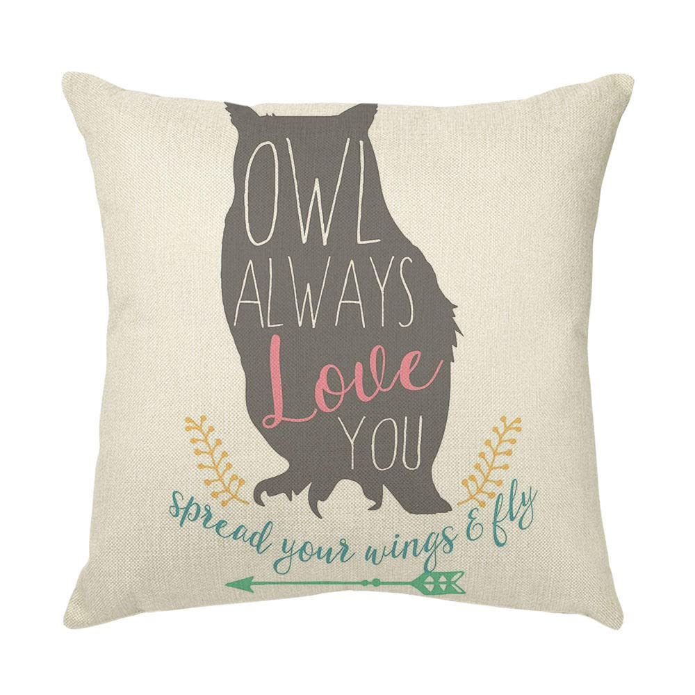 4 Piezas Funda de Almohada 65x65cm Búho Negro Claro Fundas de Cojín Terciopelo Sencillo y Decorativo para Sofá Camas Dormitorio Coche Lino Cojines Throw Pillow Covers （26x26in）