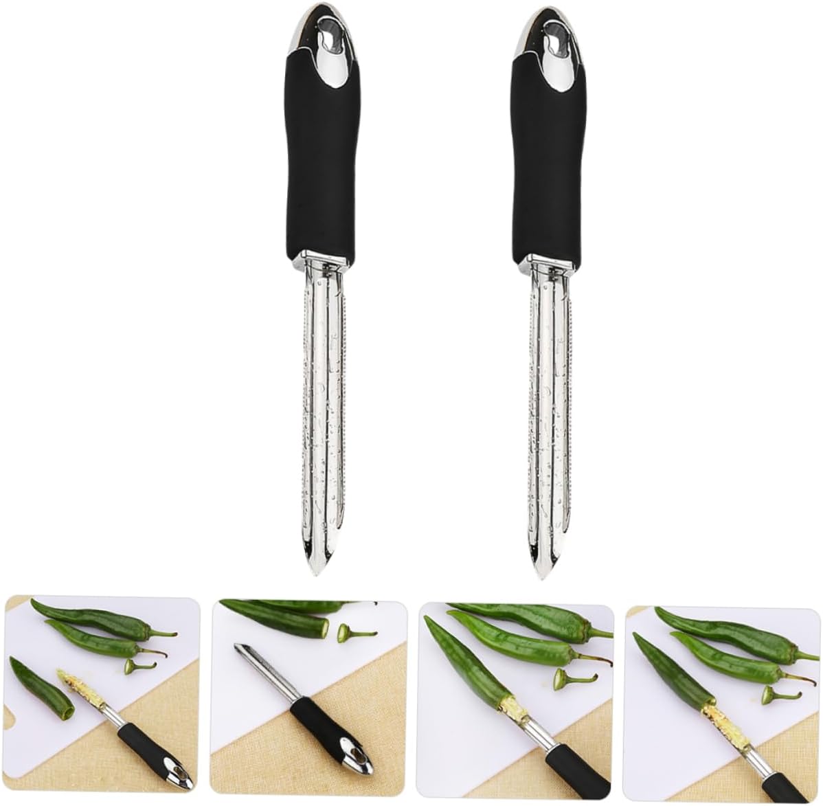 Stainless Steel Pepper Core Remover Tool Serrated Chili and Tomato Corer Heavy Duty Kitchen Gadget for Efficient Core Removal for Cooking and Meal Prep