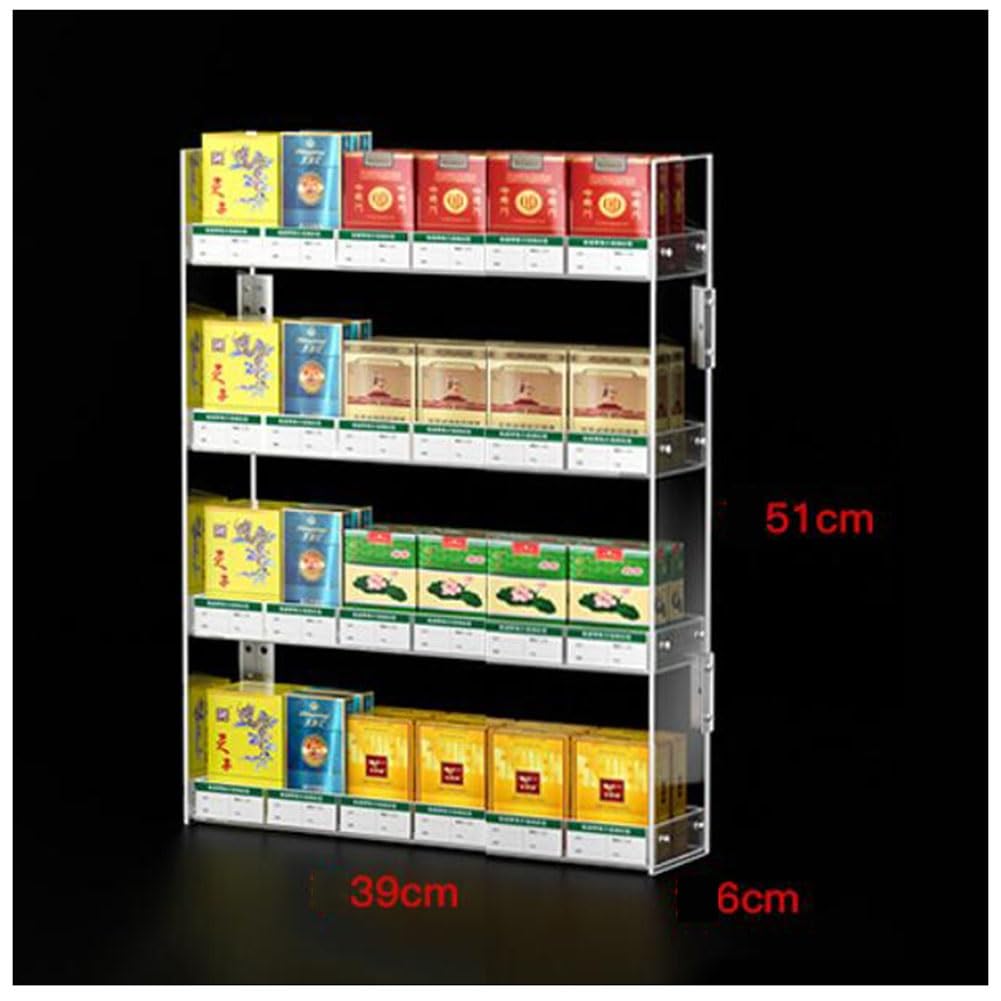 Estantes De Exhibición De Tiendas, Estante De Almacenamiento De Cigarros Colgantes En La Pared Vitrina De Cigarrillos Yakele Se Puede Usar En Recuerdos, Bocadillos, Vino, Cosméticos(39x6x51cm)