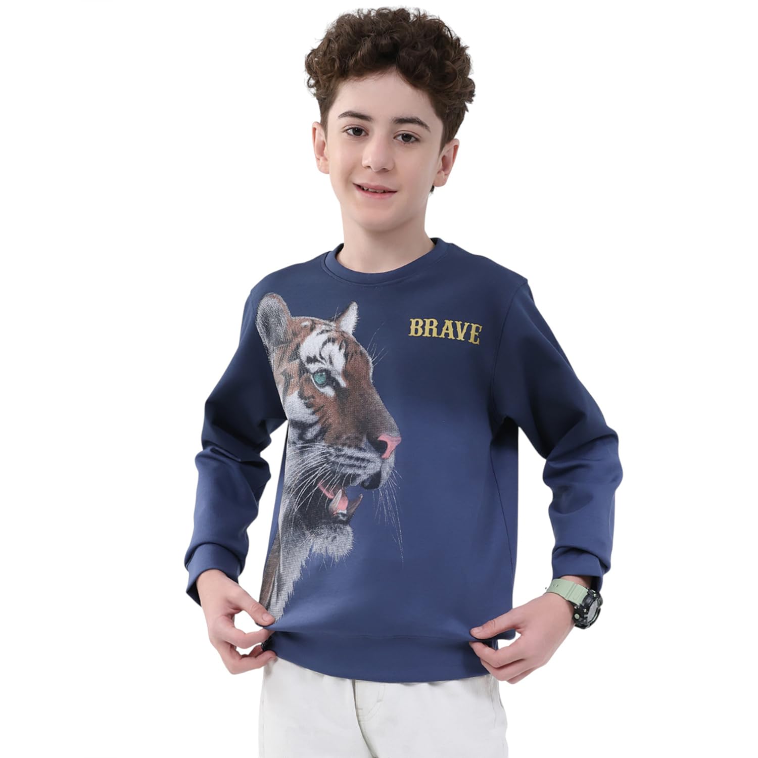 Monte Carlo Boys Regular Fit Printed Round Neck Pull On Full Sleeve Winter Sweatshirt Warm Pullover for Kids | Stylish Full Sleeve Sweatshirt | Soft Comfortable Casual Winter Wear (Pack of 1)-image-18