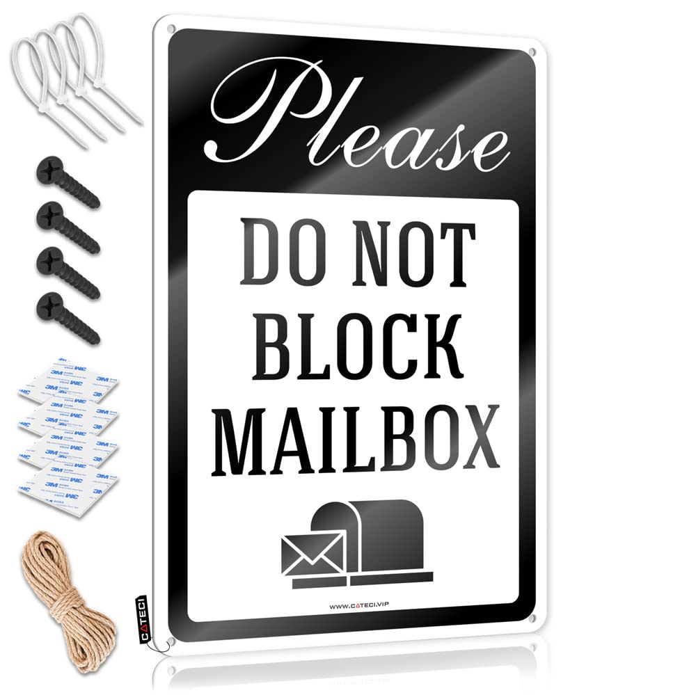 HELIOFORGE Pool Signs And Decor Outdoor Please Do Not Block Mailbox Sign Bar Metal Tin Sign Outdoor Bar Decor(30X40CM)