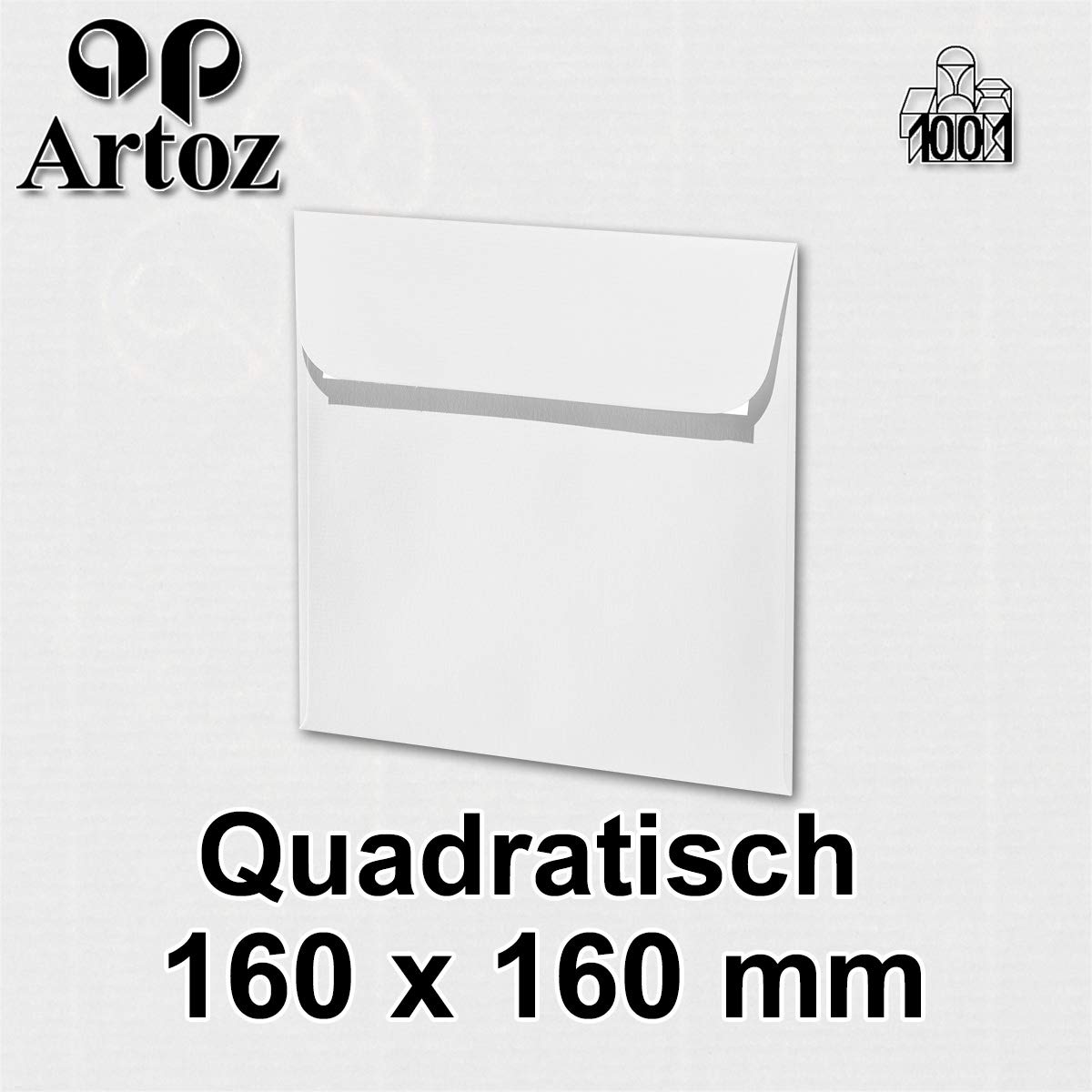 ARTOZ 75 x kwadratowe koperty w kolorze białym (biały) 100 g/m² – 16 x 16 cm – koperta bez okienka – koperty z klejem