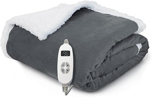 GOFLAME Manta térmica eléctrica, manta de calentamiento rápido de 50 x 60 pulgadas con 9 niveles de calefacción y temporizador de apagado automático disponible en Yaxa El Salvador