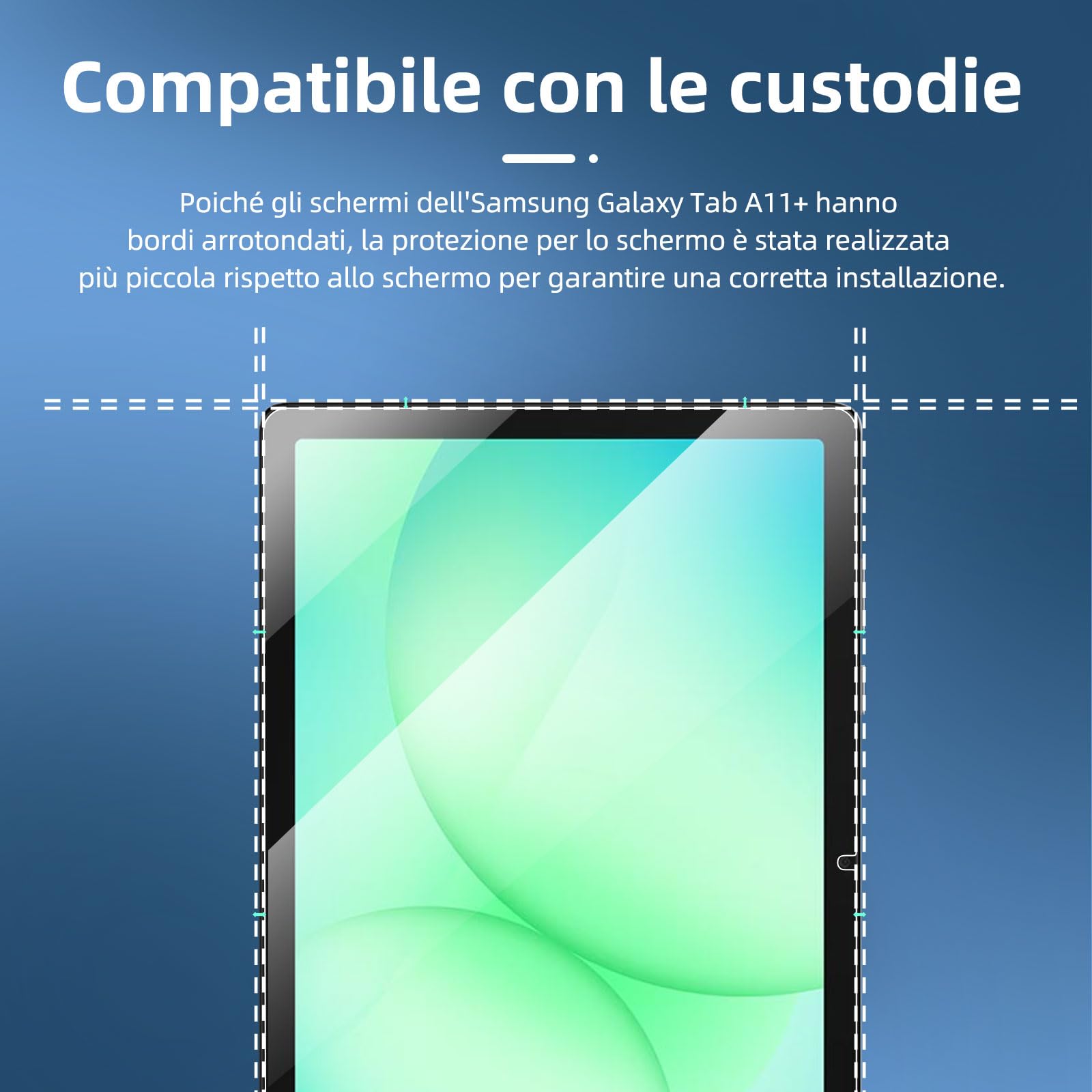 NEW'C Pellicola Protettiva Vetro Temperato 9H per Samsung Galaxy Tab A11+ 11 Pollici