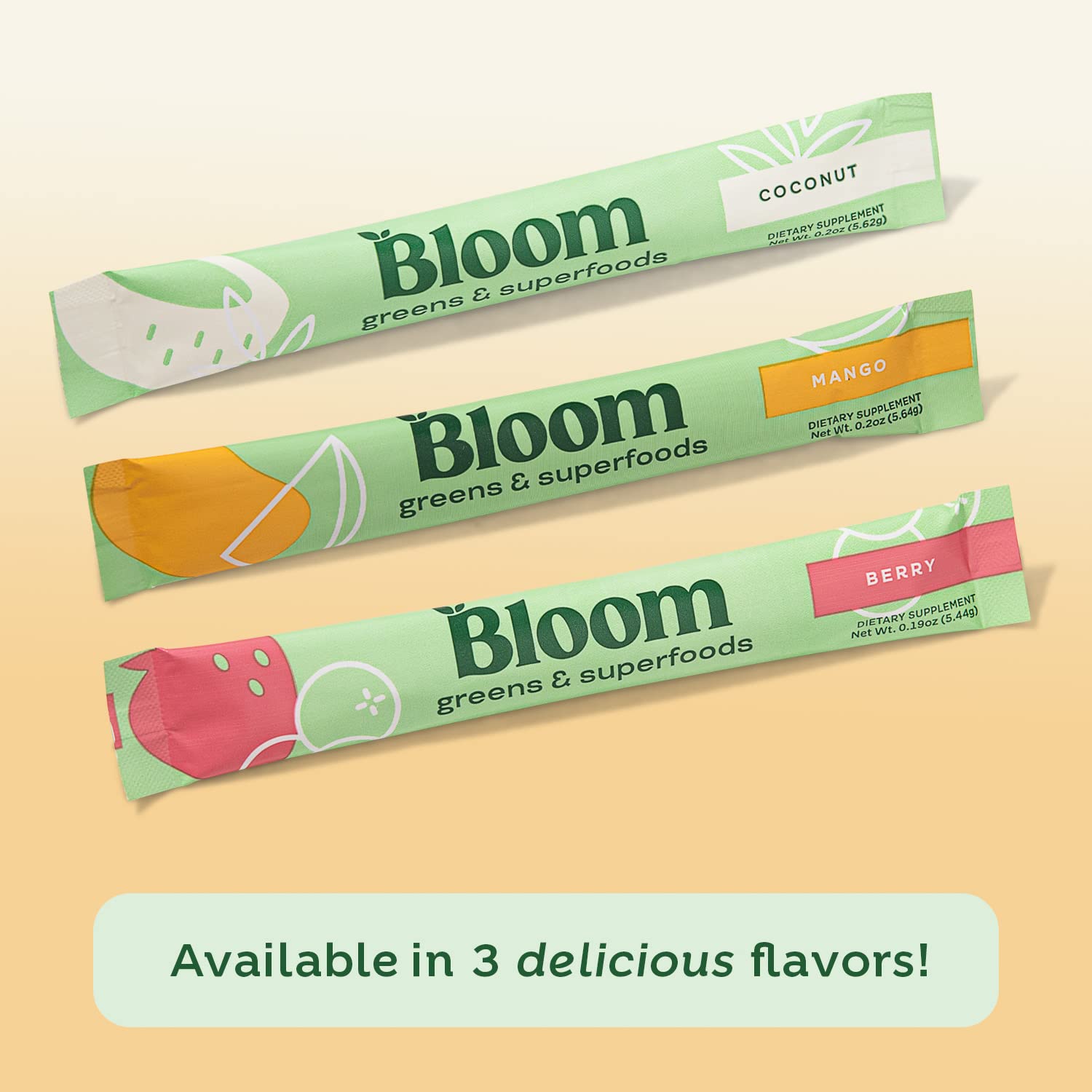 Bloom Nutrition Superfood Greens Powder Stick Packs