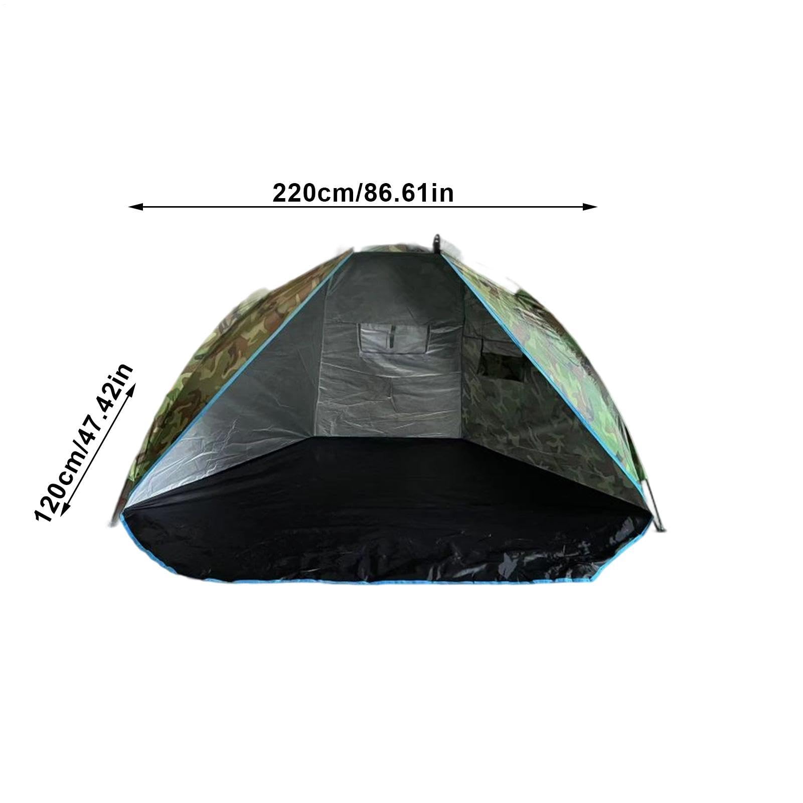 Tente De Plage Abri Tente Instantané Coupe-Vent Avec Piquets Inclus