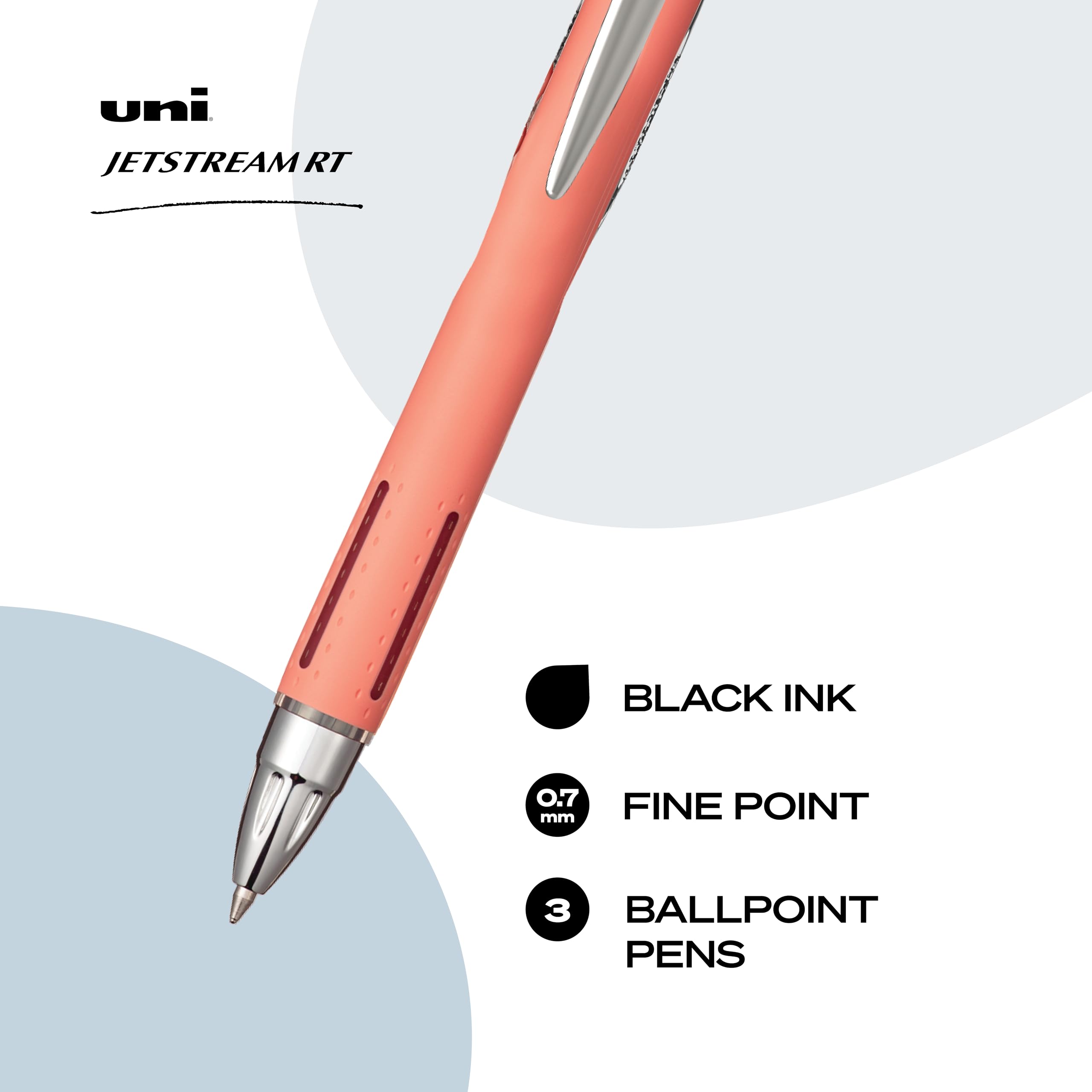 Uni-ball Jetstream RT Pens - NY Times Wirecutter Best Pen for Over a Decade - Pack of 3 Black Fine Point Pens, 0.7mm - Back to School - Image 3