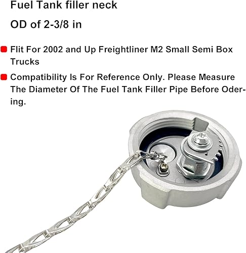 Miniatura 6 de Tapa de bloqueo de 2 38 pulgadas  l Fuel para Freightliner M2 semi pequeña caja de camiones Fuel Tanque de fuel, tanque de semirremolque con bloqueo