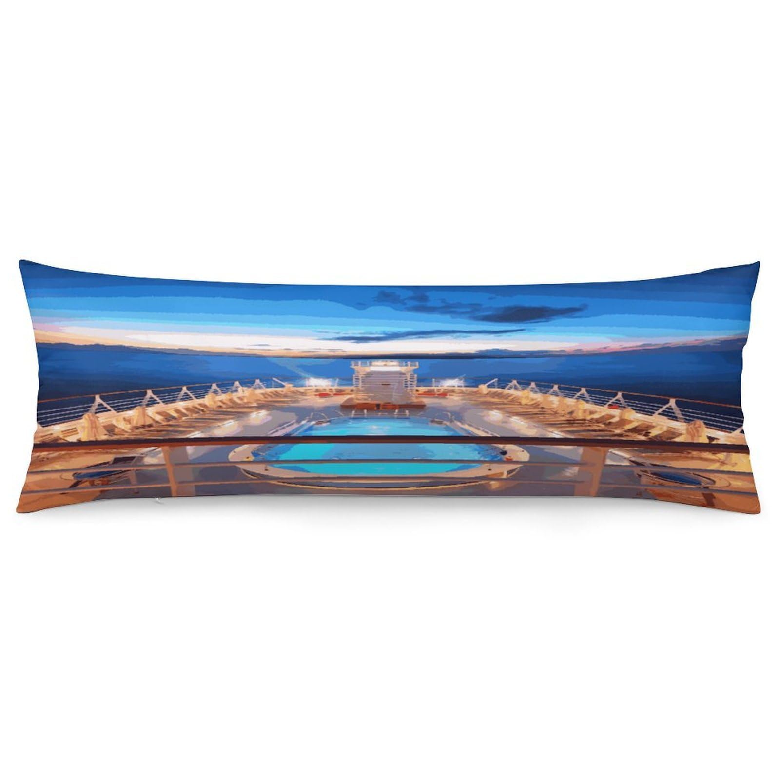 Pool Party Cruise Ship Pillowcase Decorative Long Body Pillow Case Soft Breathable Body Pillow Cover Modern Large Pillowcase Cute Body Pillow Pillowcases for Bedroom Couch 18.9 X 53 Inch