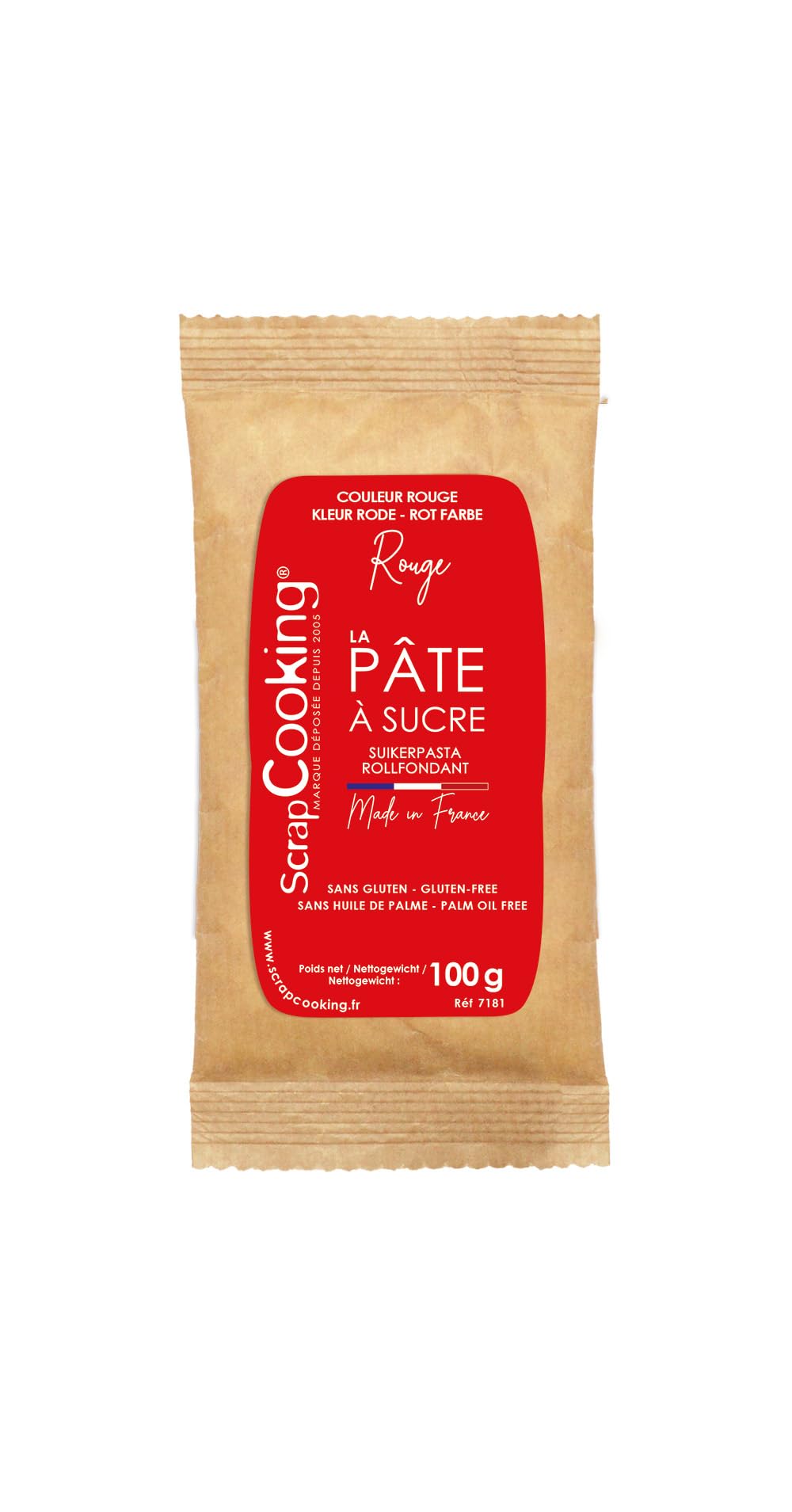 ScrapCooking - Sachet de Pâte à Sucre Rouge 100 g - 7181