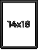 Vista 1 de Marco de caja de sombra de 14 x 18 pulgadas, color negro, marco de exhibición de madera maciza de 1 pulgada de profundidad, plexiglás acrílico