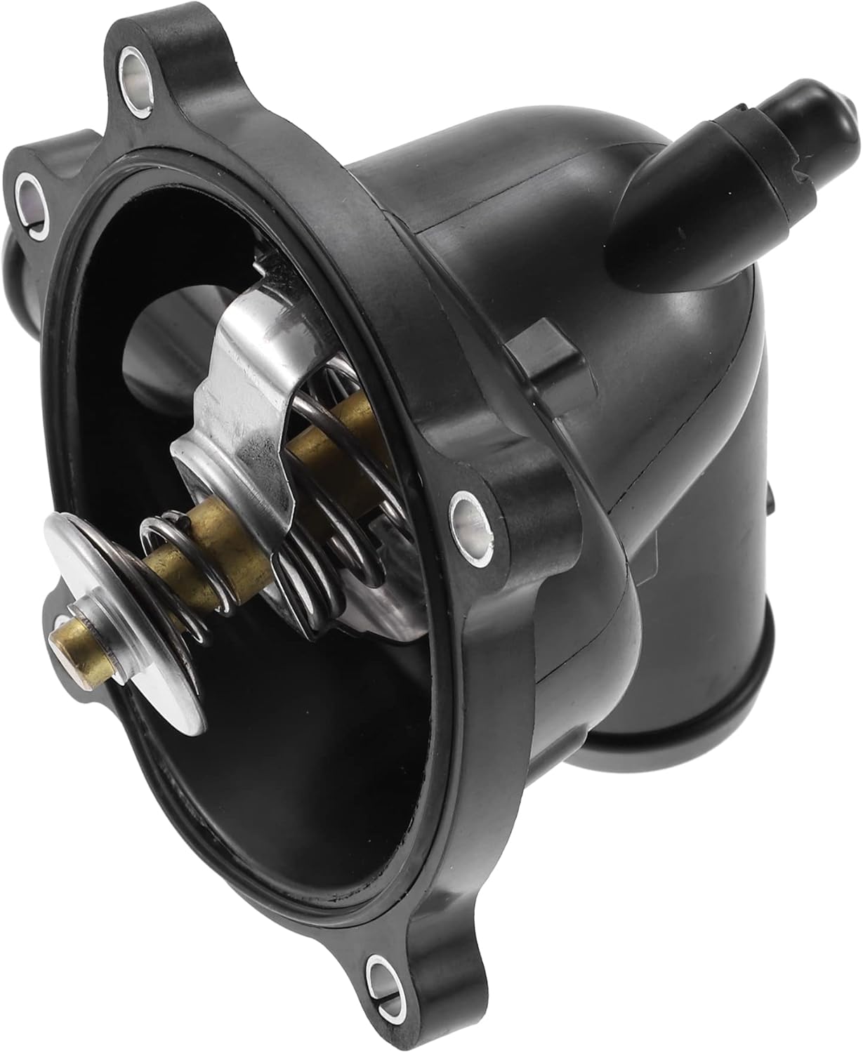 X AUTOHAUX Engine Coolant Thermostat Housing Assembly for Audi A6 S6 S6 S8 Q7 for Volkswagen Touareg 2007-2009 079121115BA 079121115BA Plastic Metal Black