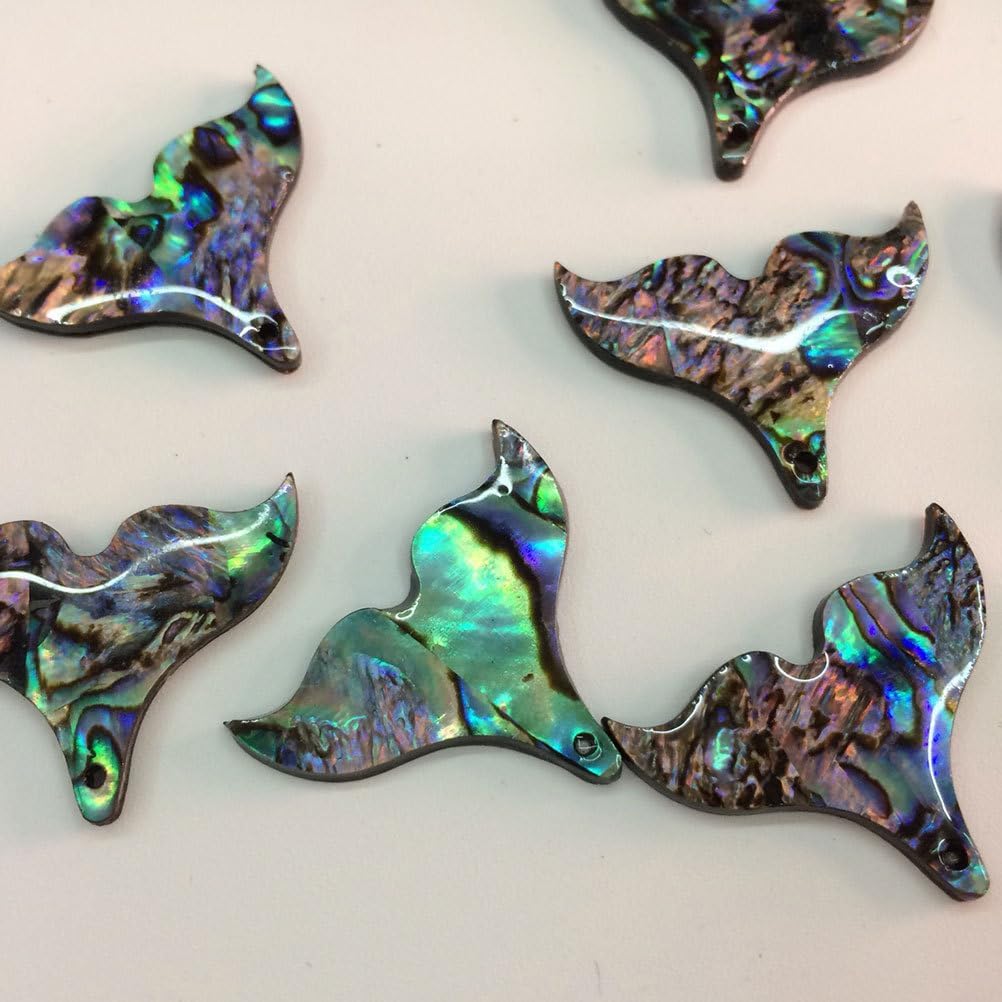 SUPVOX Abalone Shell Pendant Mermaid Tail Necklace Accessories Diy Craft Charms for Women Girls Jewelry Decoration 0.98X0.78In