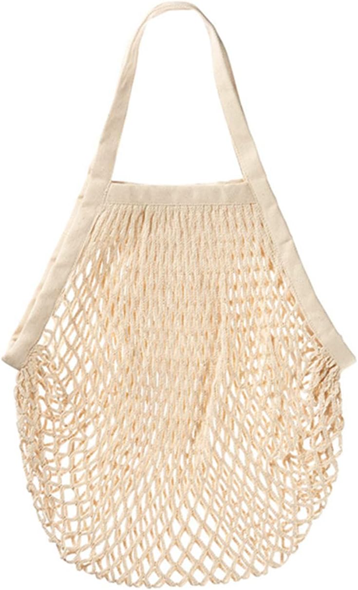 CwQisjkReusable Produce Bags fruit hammock Long Handle Net Shopping Tote Washable Grocery Mesh Bags for Fruit Vegetable