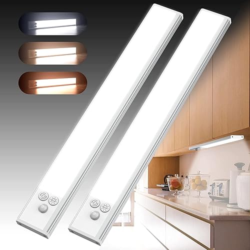Luces LED para armario recargables ultrafinas regulables magnéticas para debajo del armario iluminación ajustable de 3 colores de temperaturabrillo