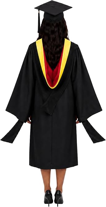 Master Graduation Cap and Gown, Hood, and Tassel (Complete Regalia Set) | Graduate Robe, Master Hood, and Tassel
