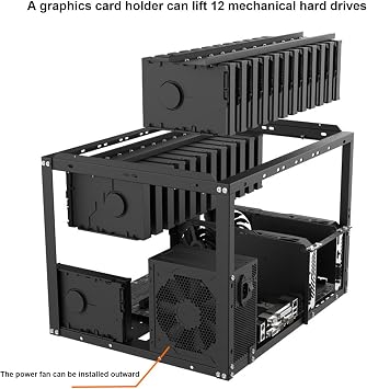 Open Frame Computer Case Desktop Chassis Rack Stand Open Air Testbench
