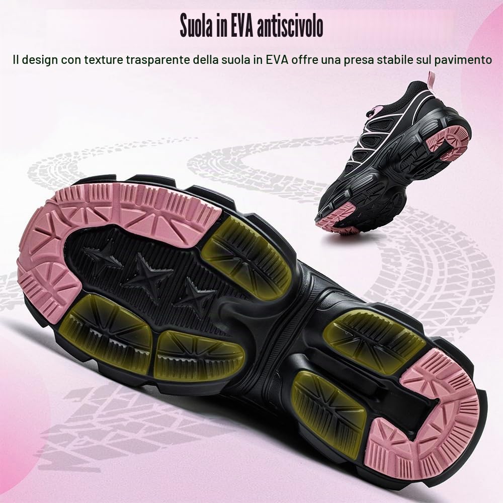 Scarpe Antinfortunistiche Donna Scarpe da Lavoro Leggere con Punta in Acciaio Traspiranti Scarpe Sicurezza Comode
