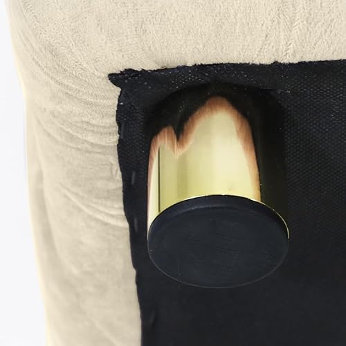 Miniatura 7 de DaiNNCN Taburete otomano cuadrado de terciopelo con botones y patas doradas para sala de estar, dormitorio, entrada, color beige