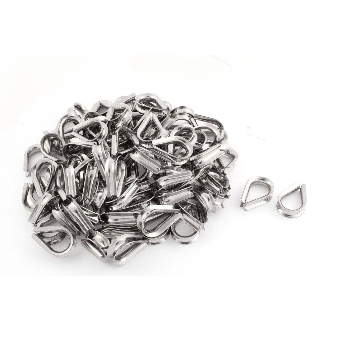 Aexit 100 Pcs 304 Stainless Steel 8mm Wire Rope Cable Commercial Thimbles Lifting Gear (4ee70bccd572113a0c1f4559240ac1be)