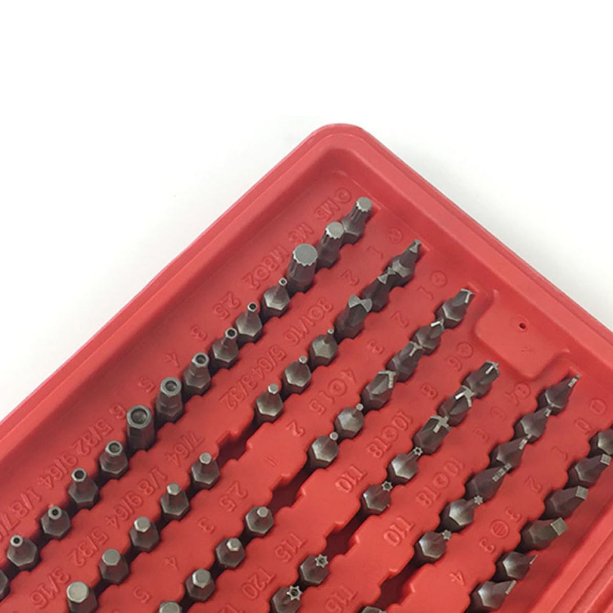 Ensemble D'embouts de Tournevis Boîte de Moulage sous Pression en Métal 98pcs Rouge Résistance la Corrosion et Durabilité Manche et Tige de Connexion pour Réparation