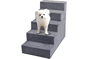 Niubya Cat Steps for High Bed, 5 Steps Non-Slip Bottom Pet Stairs