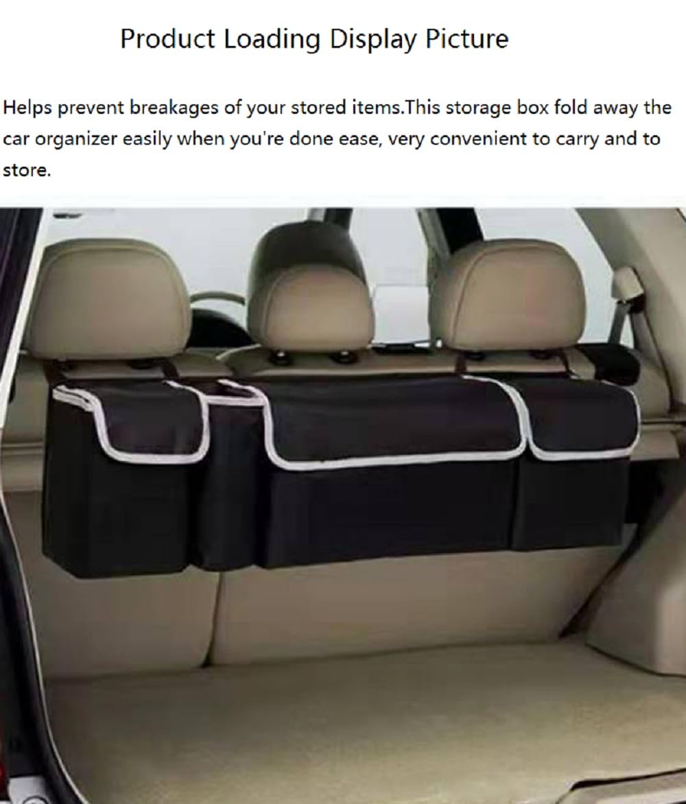 Car Boot Organiser, Durable Car Boot Storage Collapsible Waterproof With Hook Loop Fastener Multi Compartments Car Boot Tidy Non Slip Car Trunk Organiser