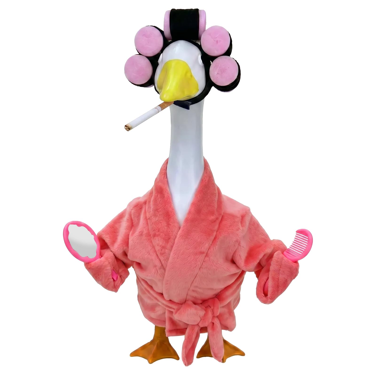 NZWBSHSSP 23 Inch Lawn Goose Outfits Set -Lady Porch Goose Clothes with Headpiece, Cute Outdoor Garden Statue Costume Decor(Red)