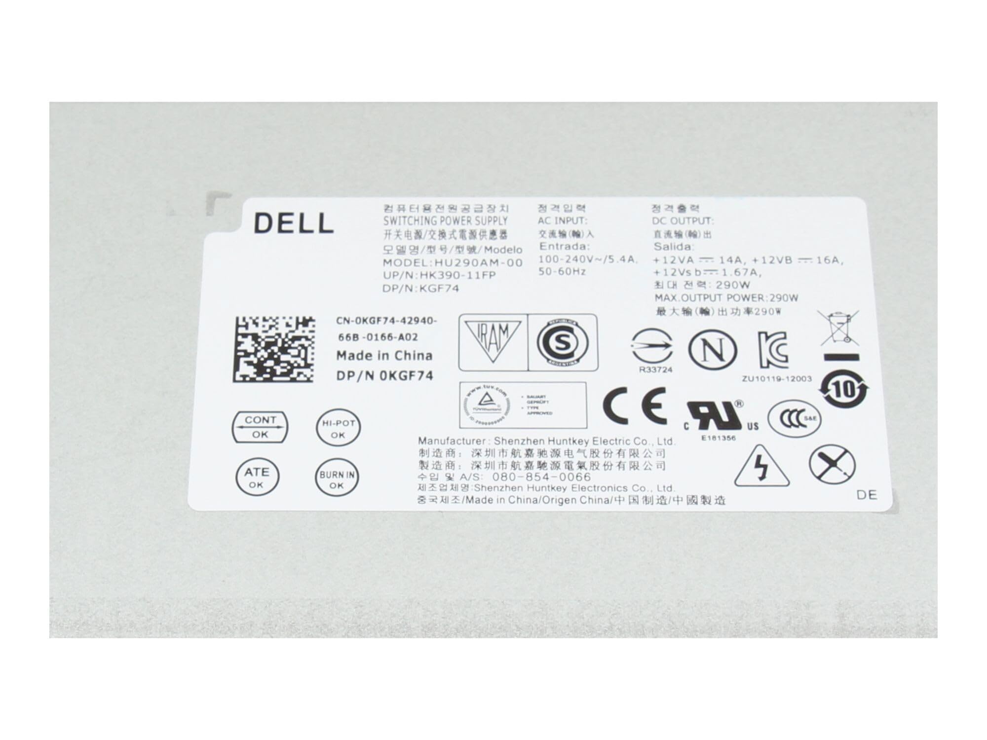 Dell 0HYV3H Originale Desktop-PC Alimentatore 290 Watt
