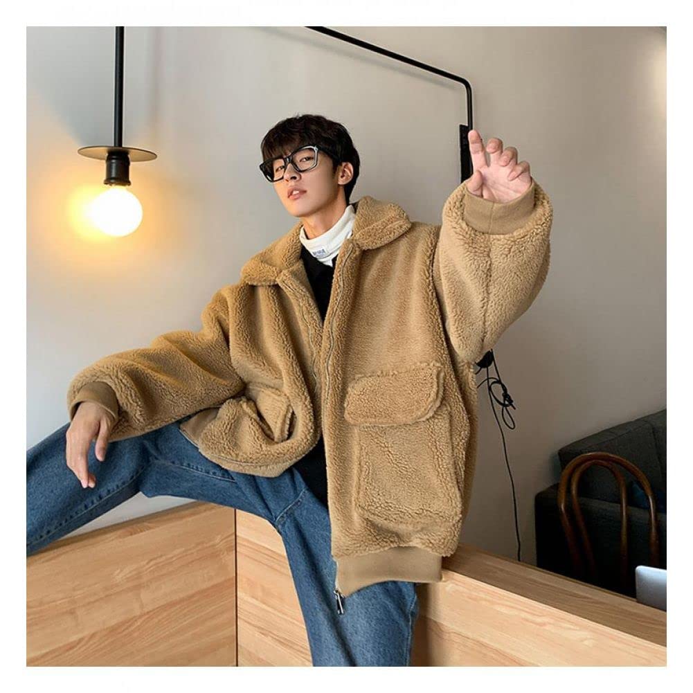 Amazon.co.jp: Korean Winter Warm Oversized Men's Jacket Coat