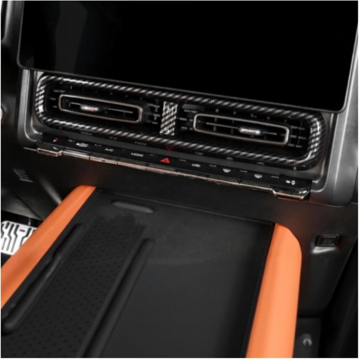 Compatible for HAVAL H9 2nd 2024 2025 Car Carbon Fiber Color Interior Steering Frame Decoration Cover Trim Stickers ABS Accessories(HAVAL H9)