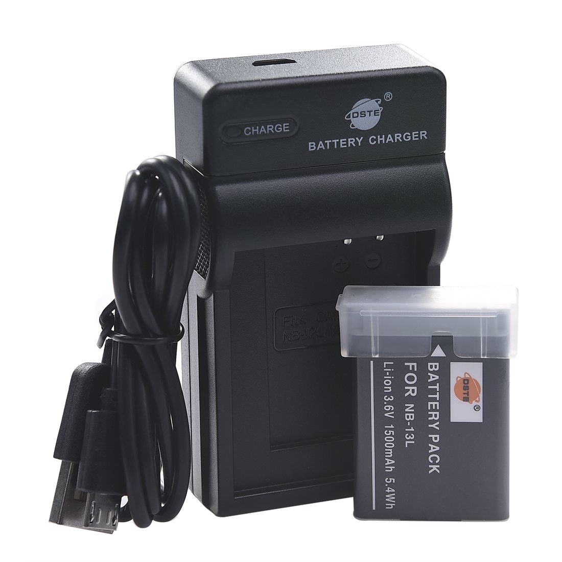 DSTE 2PCS NB-13L Batterie Ladegerät Compatible für Canon PowerShot SX740 HS,PowerShot G5X,G7X