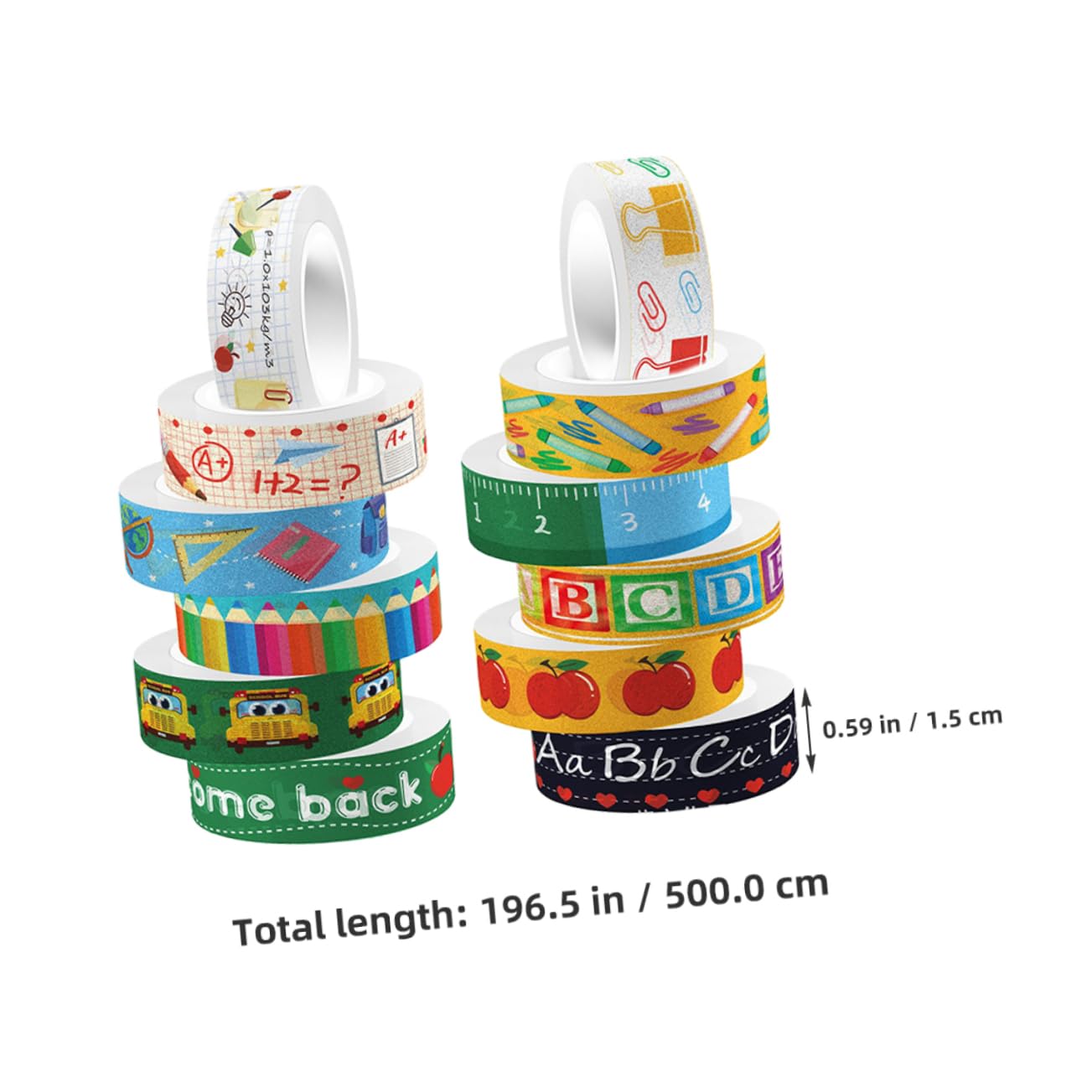 DOITOOL 5 Set Nastro Washi Adesivo Trasparente Per Scrapbooking Da Tapes Decorativi Per Fai Da Te Per Progetti Creativi E Decorazioni Senza Residui Colla 12 *5
