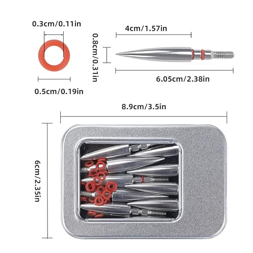Alinbehbs Field Points Arrowheads 200 Grain Field Points, Stainless Steel Archery Field Points, Screw In Archery Field Points Tips (1 Dozen 12Pcs) #TOP1