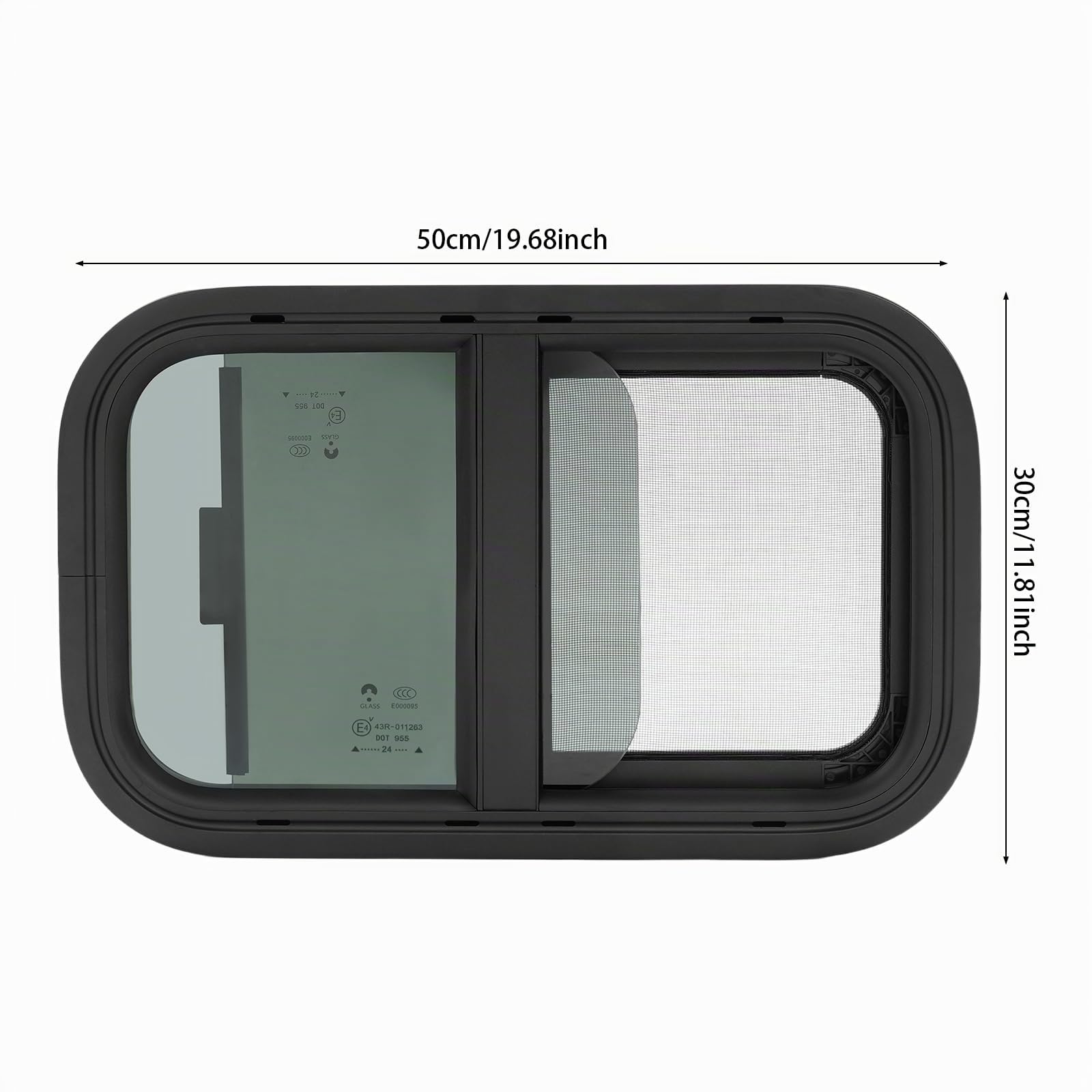 Finestra con zanzariera, 600x300mm finestra laterale per roulotte caravan finestra apribile, zanzariera per finestra roulotte, per roulotte RV camper caravan
