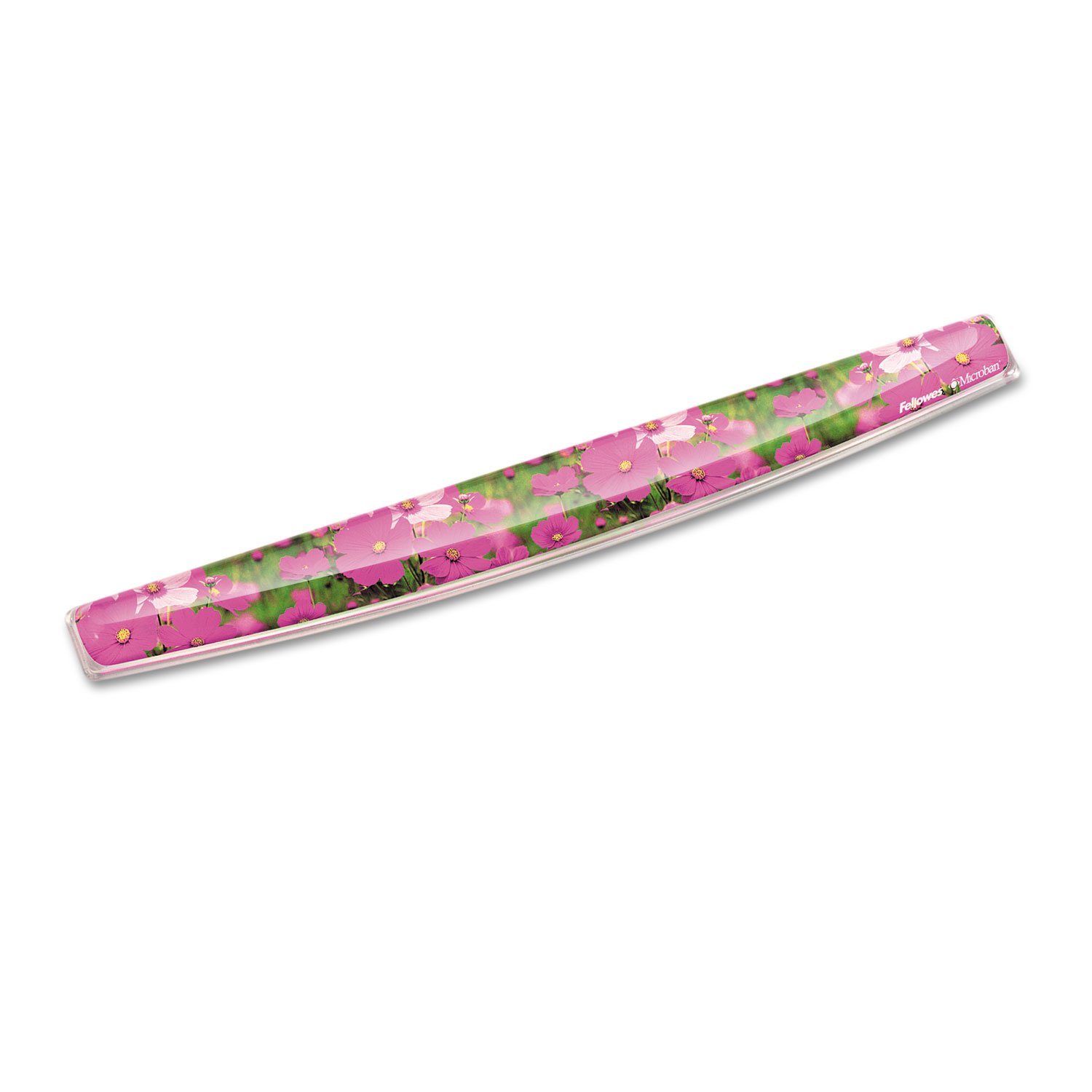 Fellowes Photo Gel Keyboard Wrist Rest with Microban Protection - Pink Flower - 2.3quot x 18.6quot x 0.8quot - Multicolor - Rubber Polyurethane