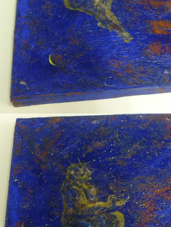 「真作」ノネ・フジサワ「月の香り」油彩画　額装　サイン有り 真作」ノネ・フジサワ「月の香り」油彩画 額装 サイン有り 真作