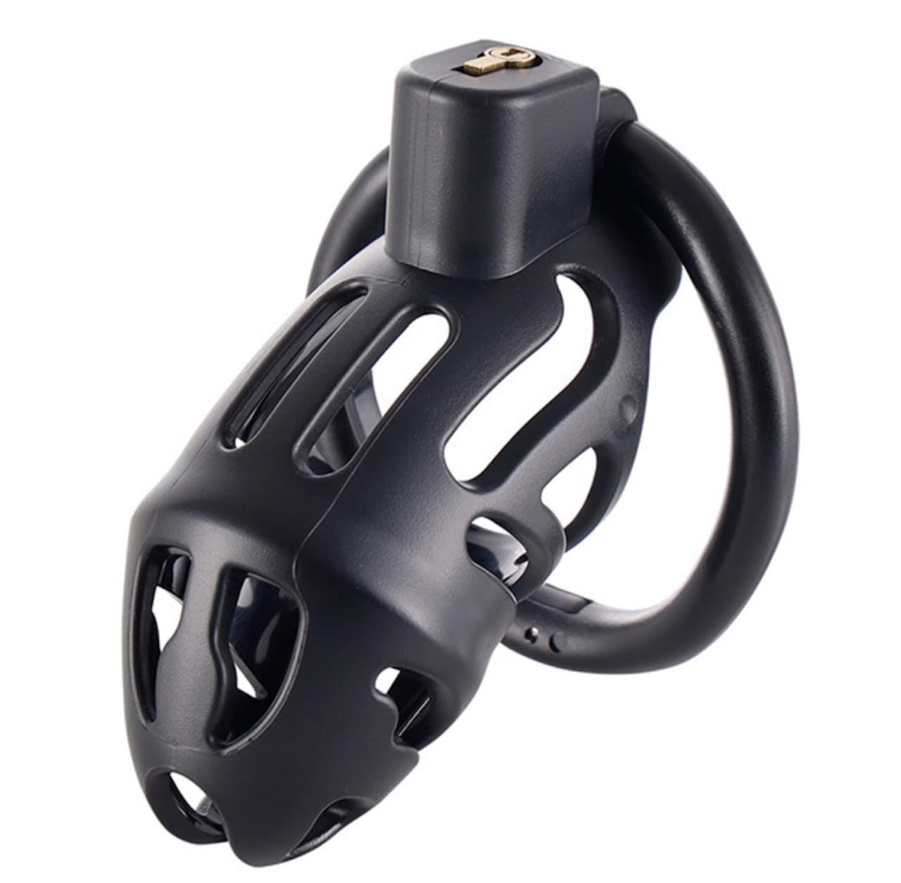 Chastity Cage Uomo, Chastity Cage with 3 Sizes Rings and Invisible Lock for Man Penis Exercise Bondage Gear & Accessories Lightweight Adult Sex Toys (Black)